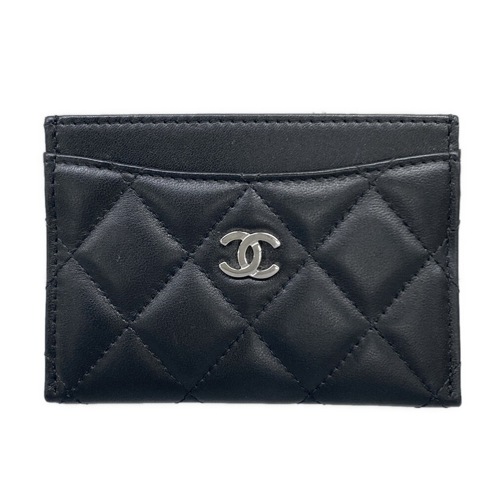 Chanel Matelasse Black Lambskin Card #368647C81B